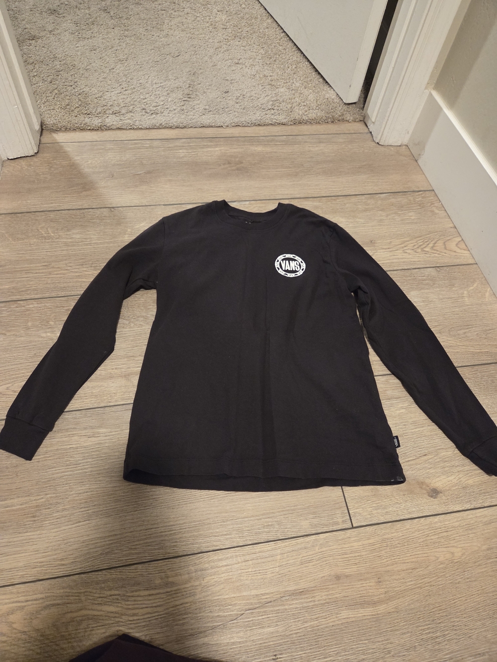Vans Women's Black Long-Sleeve Logo Tee